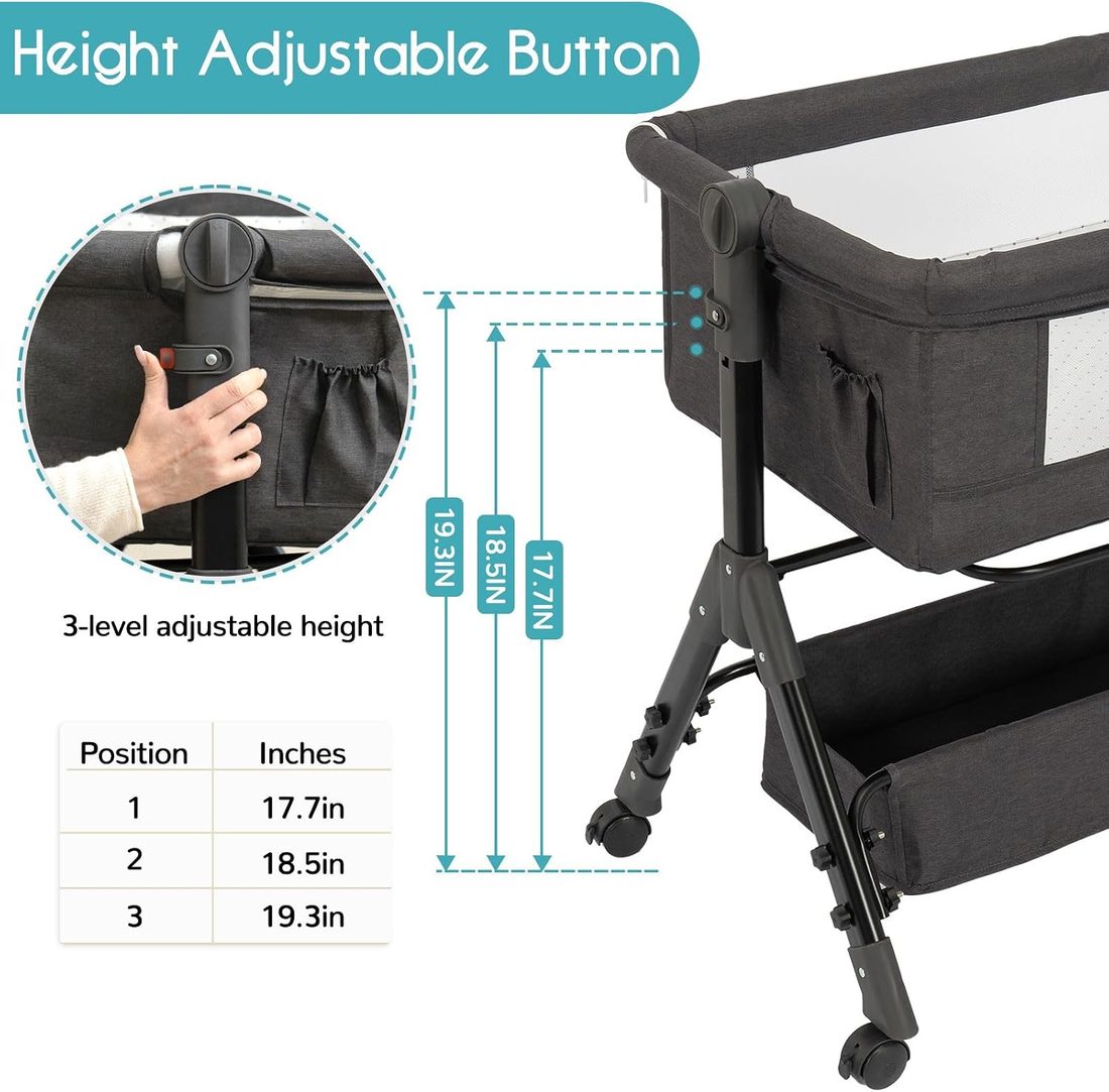 Matching the bassinet height to your bed